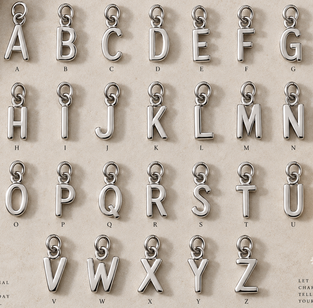 Flat Letters Charms