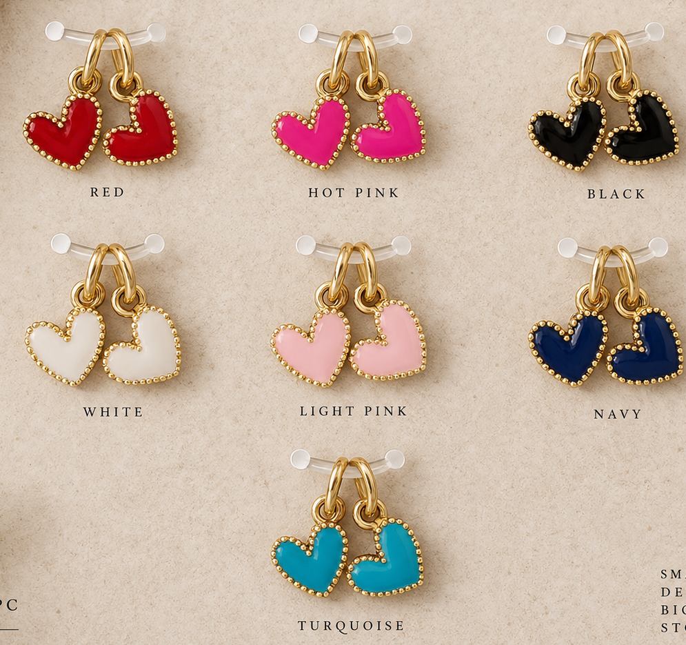 Dotted Heart Charms